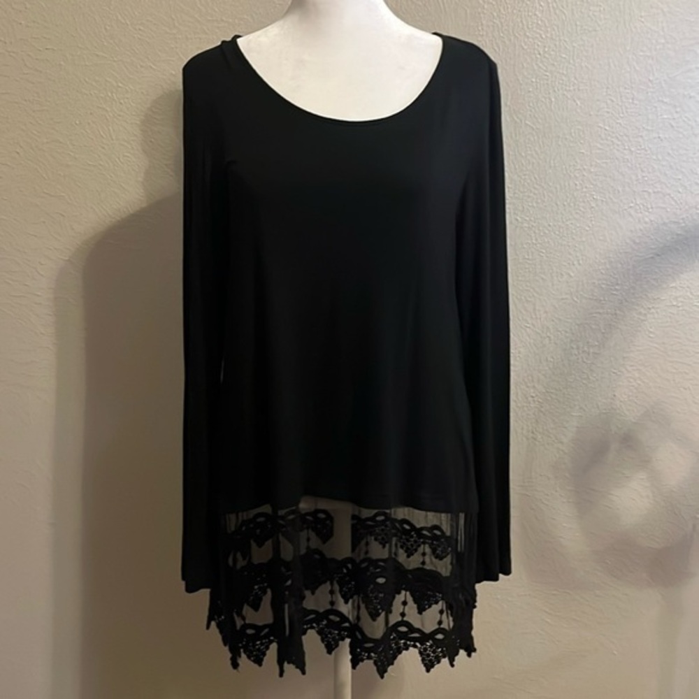 Origami Black Blouse Size M